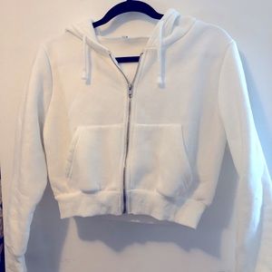 White hoodie sweater
